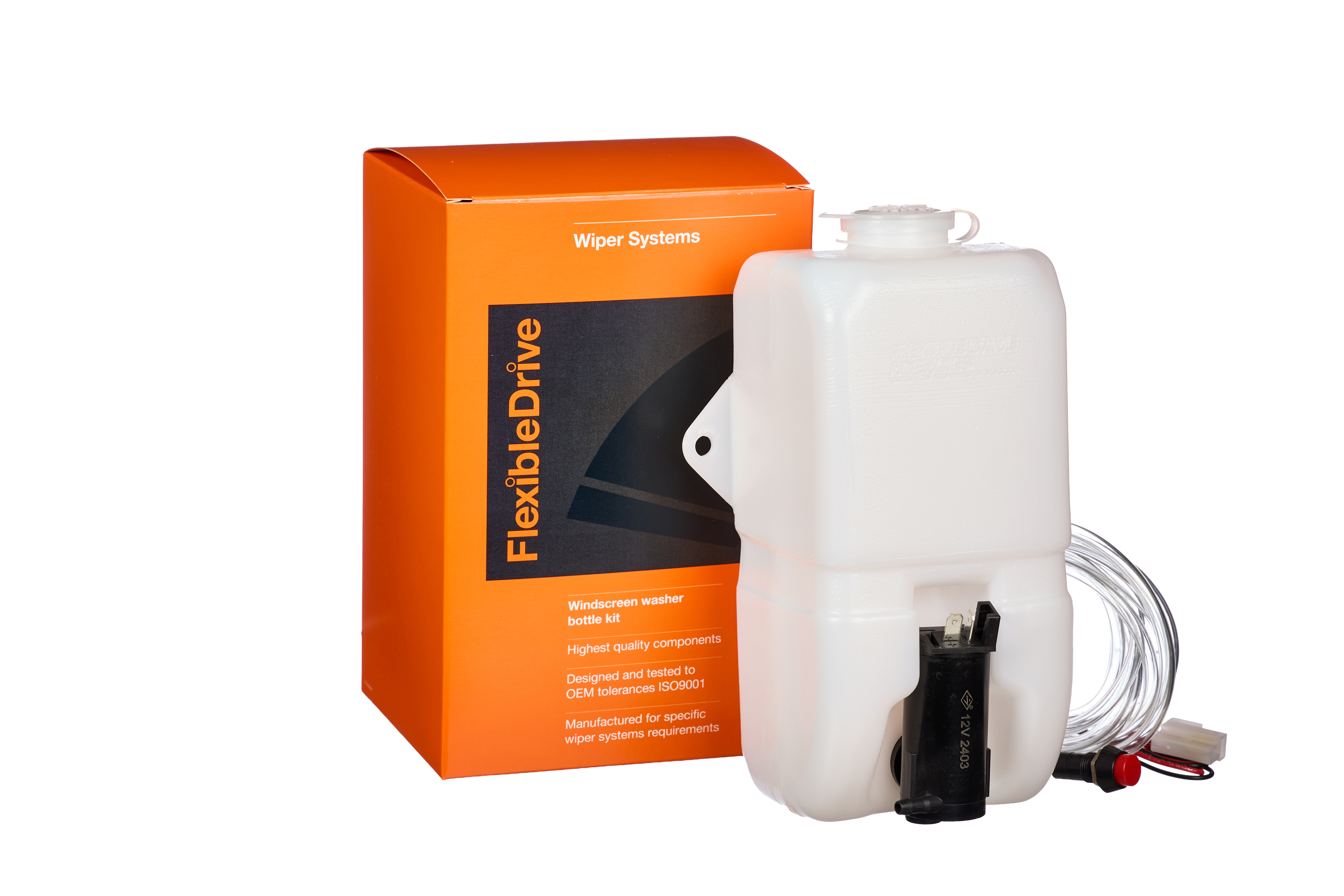 Flexible Drive wipers washer bottles